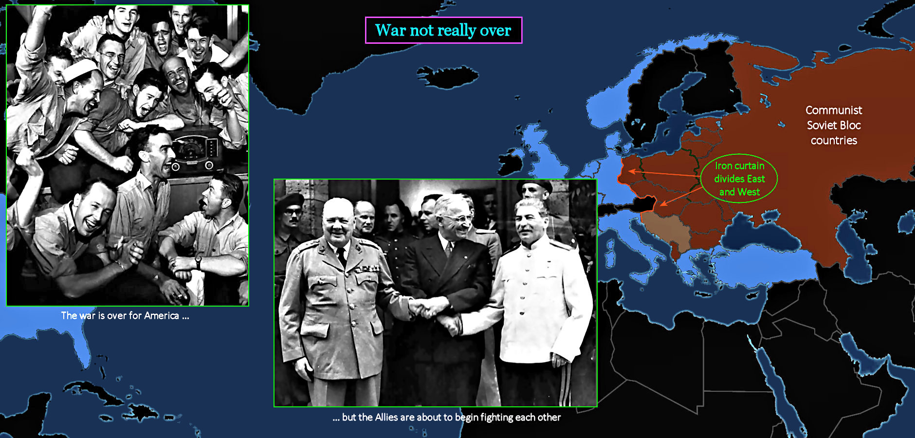 Final surrender, Iron Curtain, Cold War map